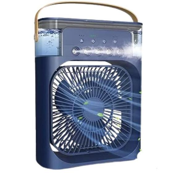 Imagem de Ventilador Portátil de Mesa Mini Ar Condicionado Umidificad Purificador De Ar Cor Azul