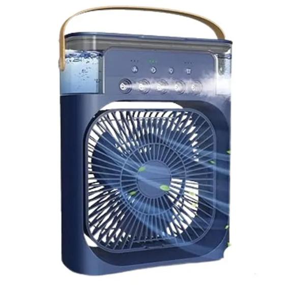 Imagem de Ventilador portátil multifuncional umidificador aromatizador climatizador de ar com iluminação led