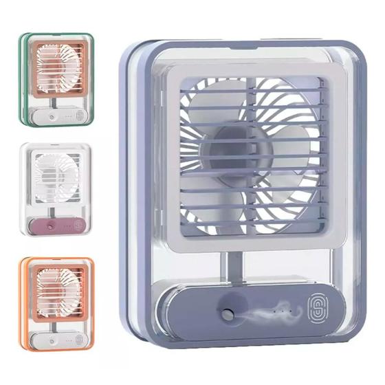 Imagem de Ventilador Portátil Umidificador LED Recarregável - Branco