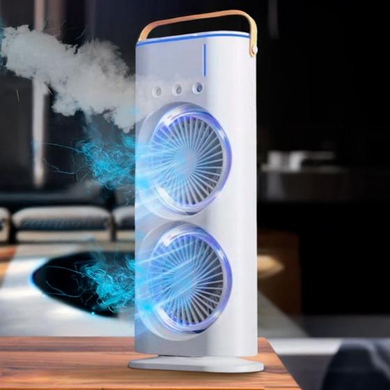 Imagem de Ventilador Portátil Usb Torre Duplo Mesa Led Potente