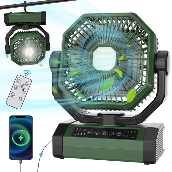 Imagem de Ventilador Recarregável com Oscilação Automática & Remoto & Temporizador & 