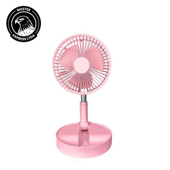 Imagem de Ventilador recarregavel usb, dobravel e portatil, rosa