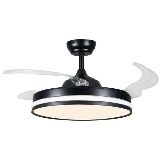 Ventilador Retratil Teto Controle Remoto Led 4 Pás Fresh Wind Branco ou Preto - Embuled Menor preço em Ventilador Retratil Teto Controle Remoto Led 4 Pás Fresh Wind Branco ou Preto - Embuled