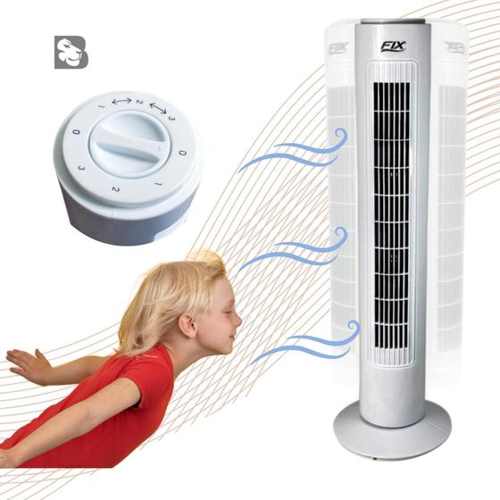 Ventilador Silencioso Circulador De Ar Com 3 Velocidades Coluna Torre ...