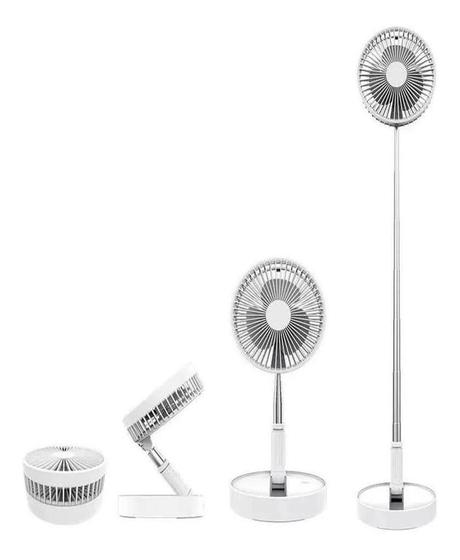 Imagem de Ventilador Silencioso Retrátil Portátil Dobrável USB Branco