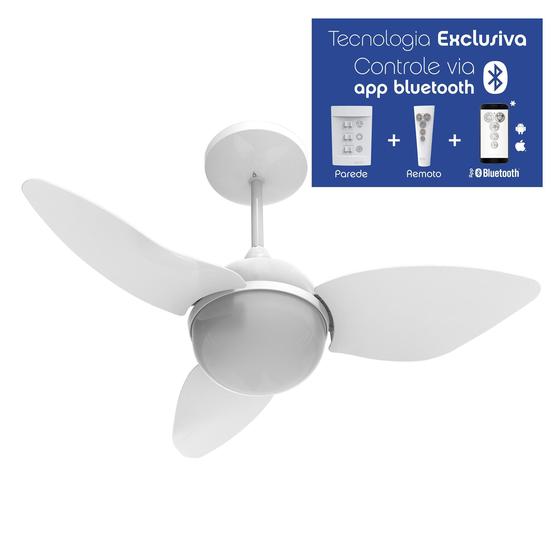 Imagem de Ventilador Teto Aliseu Smart Branco Bluetooth+Remoto+Parede