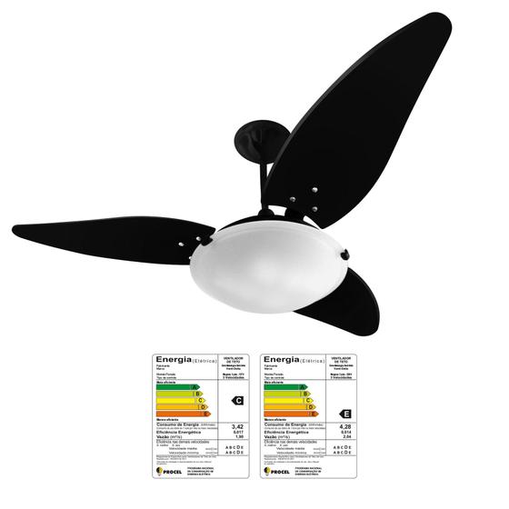 Imagem de Ventilador teto Magnes preto 3 Pas Laqueado 127 Volts 130 watts VENTI DELTA