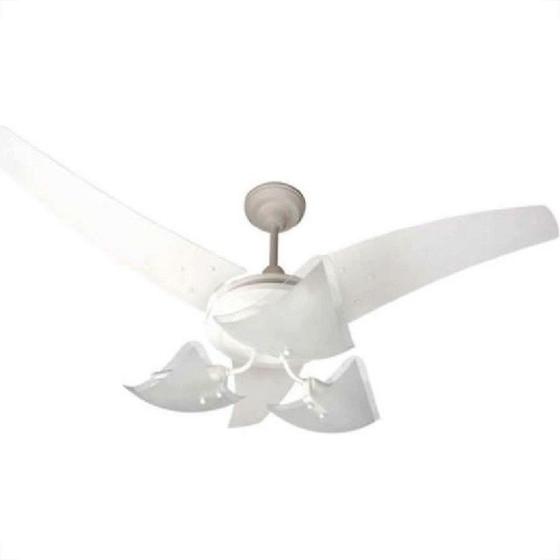 Imagem de Ventilador Teto Majestic Lumina Com Lustre 220V Branco 1608