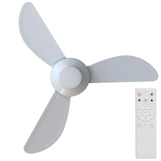 Imagem de Ventilador Teto Mistral Branco 3 Pás Controle Remoto Lâmpada Led Silencioso Inverter Bivolt Ventisol