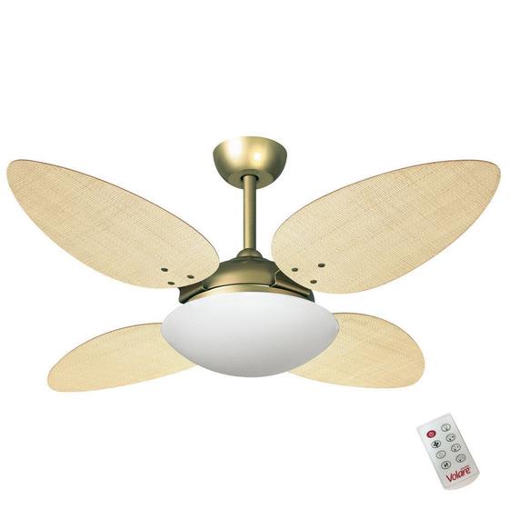 Imagem de Ventilador Teto Ouro Petalo Palmae Natural 220V c/ Controle