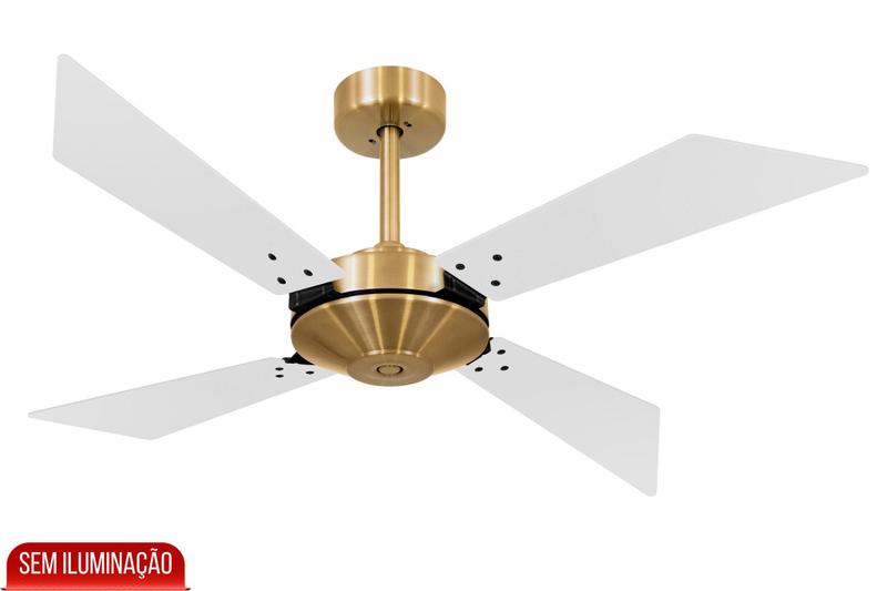 Imagem de Ventilador Teto Volare Dourado Tech New Office Branco 127V