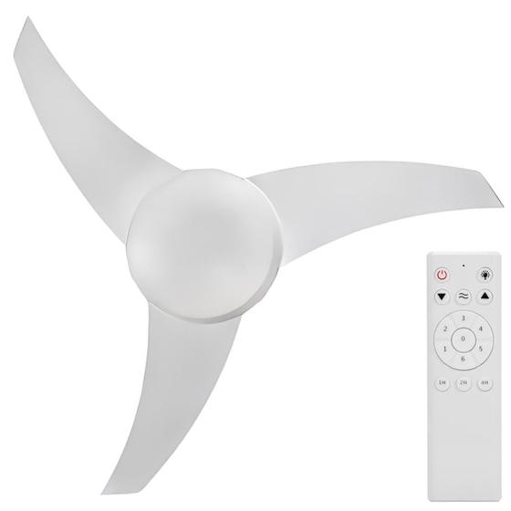 Imagem de Ventilador Teto Vórtice Branco 3 Pás Controle Remoto Lâmpada Led Silencioso Inverter Bivolt Ventisol
