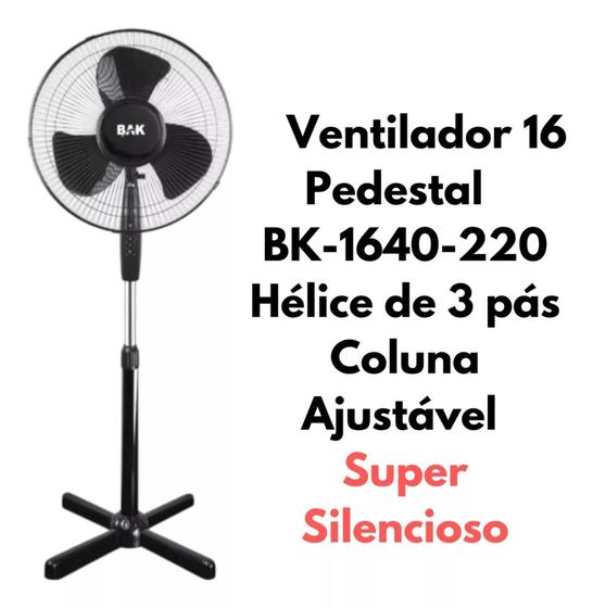 Imagem de Ventilador tipo pedestal 220v 45w - preto - BAK