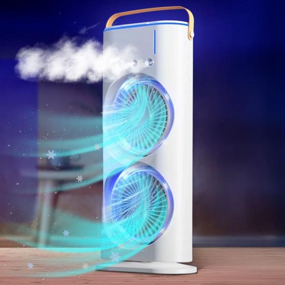 Imagem de Ventilador Torre Duplo Usb Potente Led Mesa Super Frio