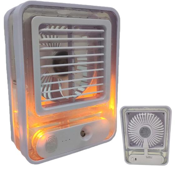 Imagem de Ventilador Umidificador Agua Touch De Mesa Usb Led 3 Velocidades Calor Verao Trabalho Estudos Casa Portatil Multiuso Refrescante