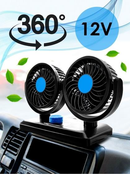 Imagem de Ventilador Veicular duplo 12V caminhão carro ônibus portatil