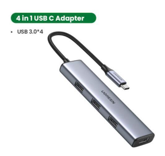 Imagem de Vention Usb C Usbc Para 4X Usb 3.0 Hub De Metal Pc Notebook