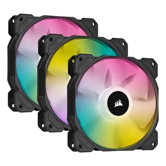 Imagem de Ventoinha Corsair iCUE SP120 Elite Performance, 3 Unidades, RGB, 120mm, Preto - CO-9050109-WW