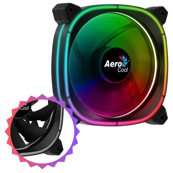 Imagem de Ventoinha Gamer Astro 12 Para Gabinete Com Iluminação Omni Rgb  Aerocool 120mm 12V Com MSI, ASUS e Gigabyte Sync