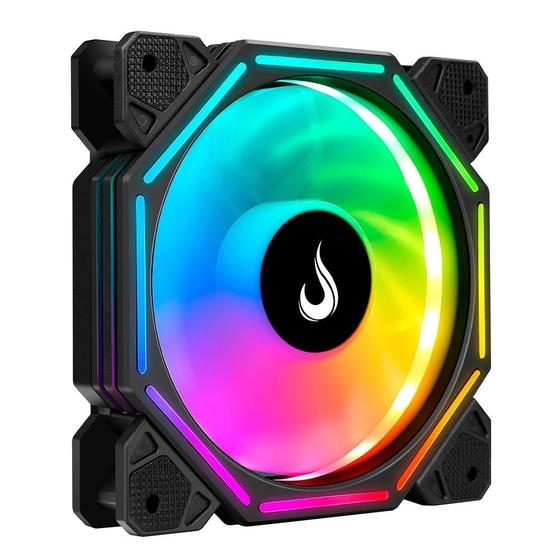 Imagem de Ventoinha Rise Mode Hex Turbine PWM, 120mm, ARGB, Preto - RM-H-ARGB-TOR-B
