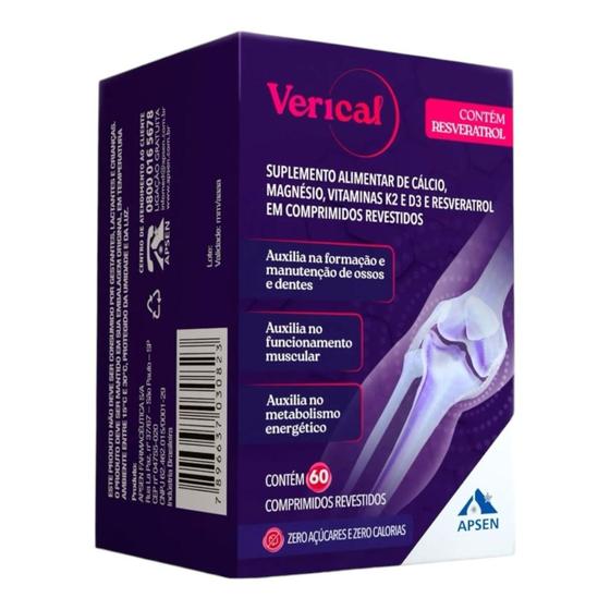 Imagem de Verical Resveratrol com Cálcio Magnésio e Vitaminas 60 comprimidos revestidos