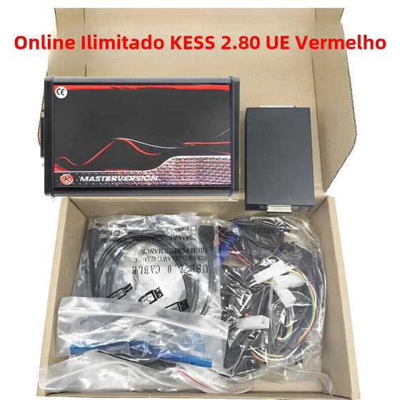 Imagem de Vermelho V5.017 OBD2 V2 ECU Chip Tuning Kit KESS 2.80 EU Ferramentas De Programador Automático