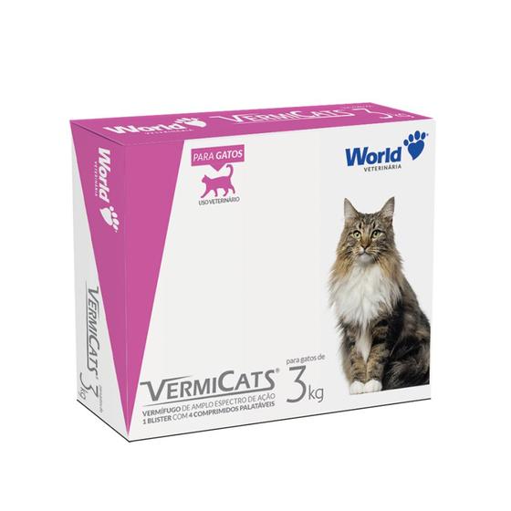 Imagem de Vermicats 3kg 40 Comprimidos Display Vermífugo World