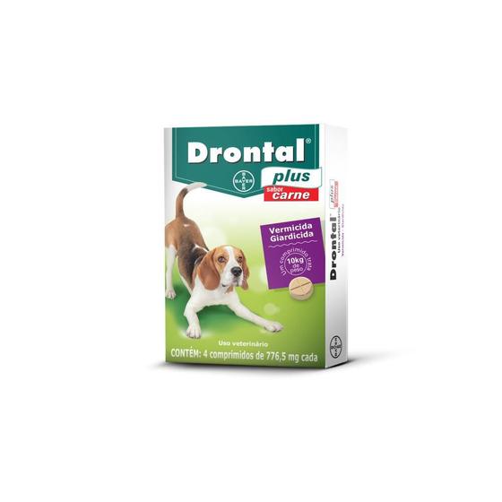 Vermífugo Bayer Drontal Plus Sabor Carne - Cães 10 kg - 4 comprimidos Menor preço em Vermífugo Bayer Drontal Plus Sabor Carne - Cães 10 kg - 4 comprimidos