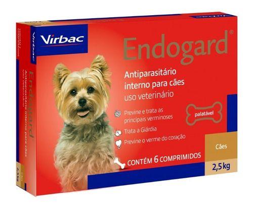 Imagem de Vermífugo Cães Endogard Virbac C/ 6 Comprimidos Até 2,5kg