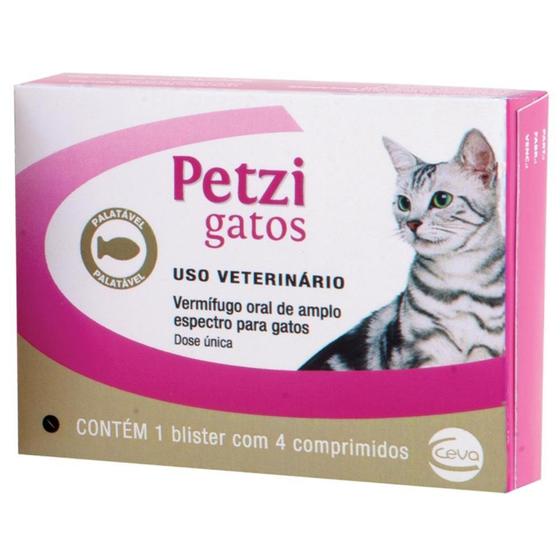 Imagem de Vermifugo Ceva Petzi Gatos 600mg 4 Comprimidos