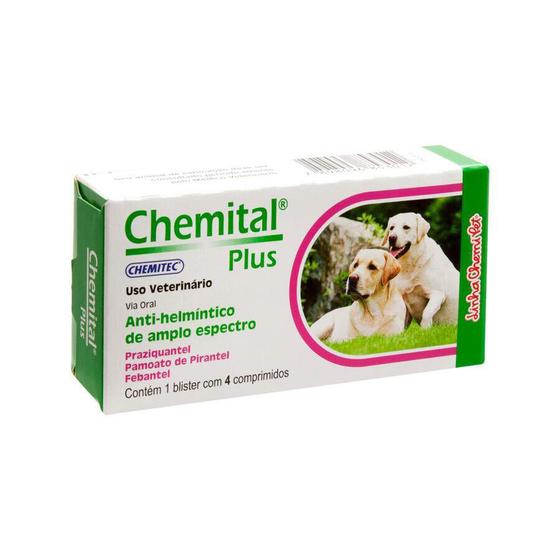 Imagem de Vermífugo Chemital Plus Cães 4 Comprimidos