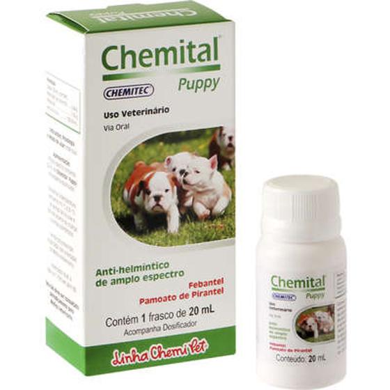 Imagem de Vermífugo Chemital Puppy Para Cães Filhotes Frasco Com 20 Ml