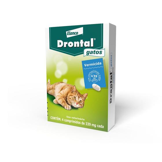 Vermífugo Drontal Gatos com 4 Comprimidos Menor preço em Vermífugo Drontal Gatos com 4 Comprimidos