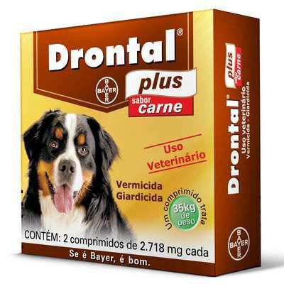 Vermífugo Drontal Plus 35KG Carne - 2/Comprimidos Menor preço em Vermífugo Drontal Plus 35KG Carne - 2/Comprimidos
