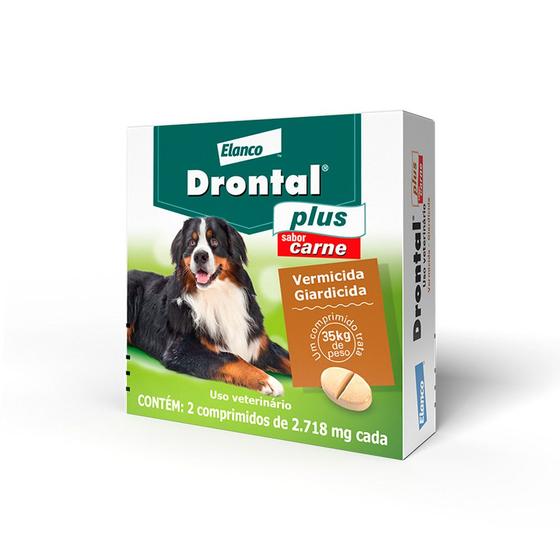 Imagem de Vermífugo Drontal Plus Cães até 35 kg 2 Comprimidos Elanco
