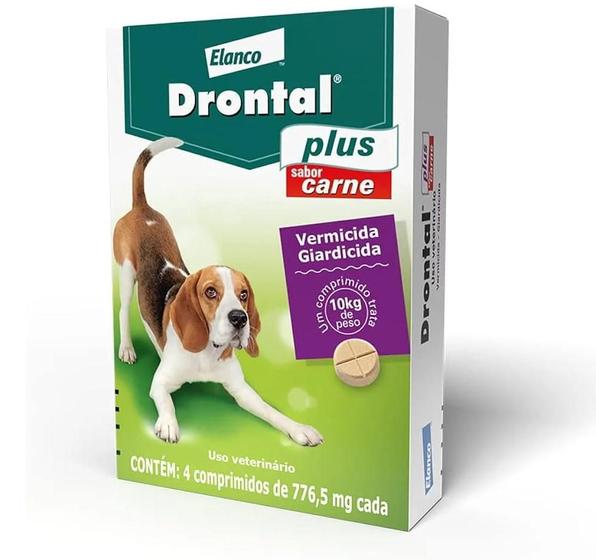 Imagem de Vermífugo Drontal Plus Carne Cães10kg 4 Comprimidos