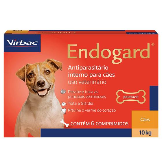 Imagem de Vermífugo Endogard Cães 10 Kg com 6 Comprimidos