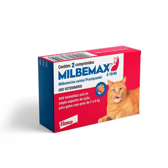 Imagem de Vermífugo Milbemax G Gatos 2 a 8kg 2 Comprimidos