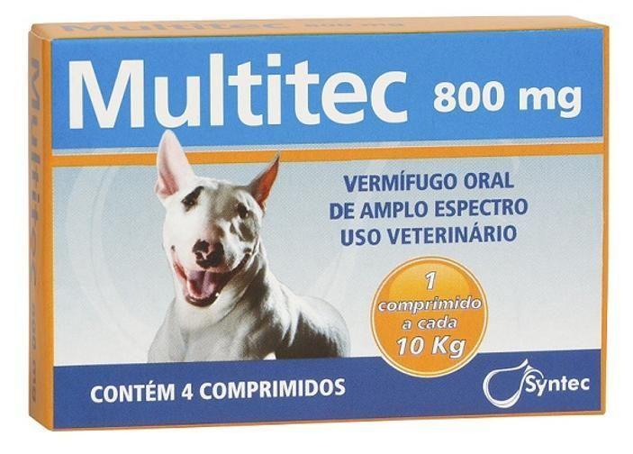 Imagem de Vermífugo Multitec 800Mg Comprimido Para 10Kg - Syntec