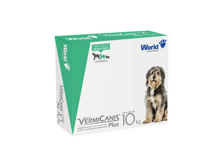 Imagem de Vermifugo P/ Cães 10kg Vermicanis Plus 800mg World 04 Comp