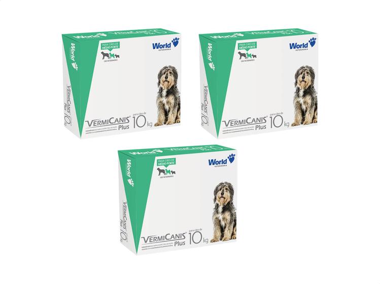 Imagem de Vermifugo P/ Cães 10kg Vermicanis Plus 800mg World 12 Comp