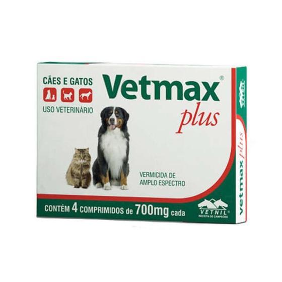 Vermifugo p/ cães e gatos vetmax plus 700mg (4 comp.) - vetnil Menor preço em Vermifugo p/ cães e gatos vetmax plus 700mg (4 comp.) - vetnil