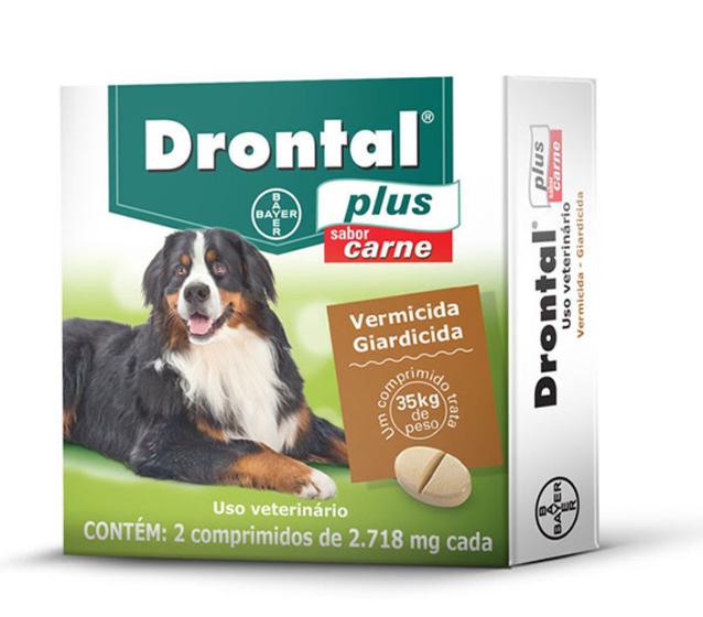 Vermifugo Para Cães Drontal Plus 35KG 2 Comprimidos Menor preço em Vermifugo Para Cães Drontal Plus 35KG 2 Comprimidos