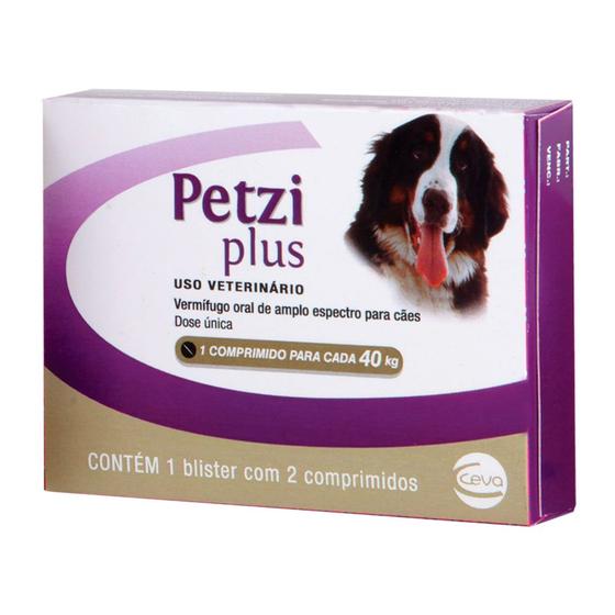 Imagem de Vermífugo Petzi Plus 3,2g  Cães 40kg 2 comprimidos