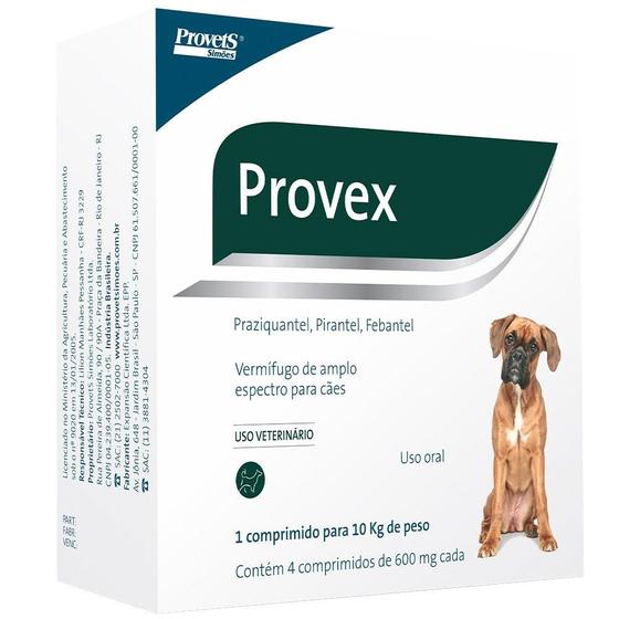 Imagem de Vermífugo ProvetS Simões Provex para Cães - 4 Comprimidos