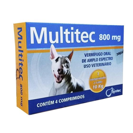 Imagem de Vermífugo Syntec Multitec 800 mg para Cães até 10 Kg - 4 Comprimidos