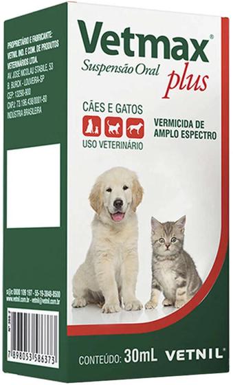 Imagem de Vermífugo Univet Vetmax Plus Suspensão - 30 mL