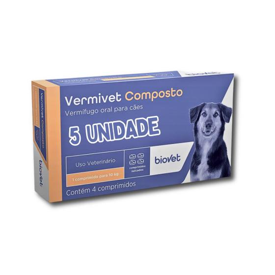 Imagem de Vermífugo Vermivet Composto 600 Mg kit 5 unid envio imediato