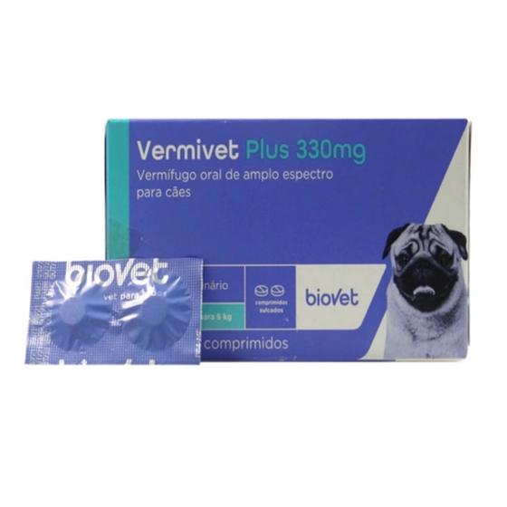 Imagem de Vermífugo Vermivet Plus Cães Biovet 330mg C/ 02 Comprimidos