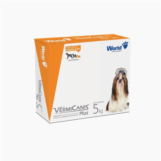 Imagem de Vermífugo World Veterinária VermiCanis Plus para Cães de 5 Kg